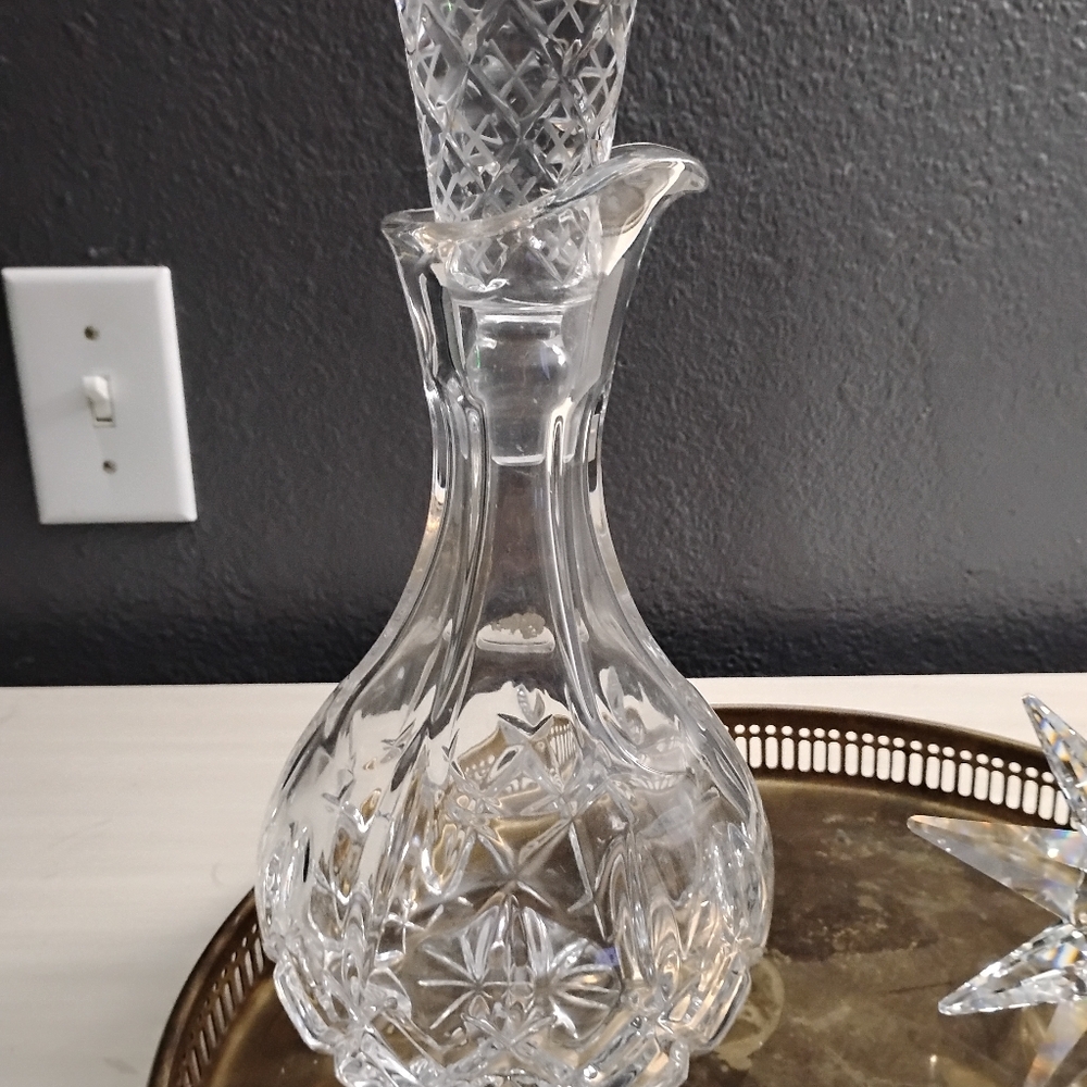 Vintage Gorham Crystal Carafe King Edward Pattern, Crystal Decanter
